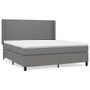 vidaXL Giroletto a Molle con Materasso Grigio Scuro 160x200 cm Tessuto