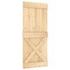 vidaXL Porta Scorrevole con Set Hardware 90x210 cm Legno Massello Pino