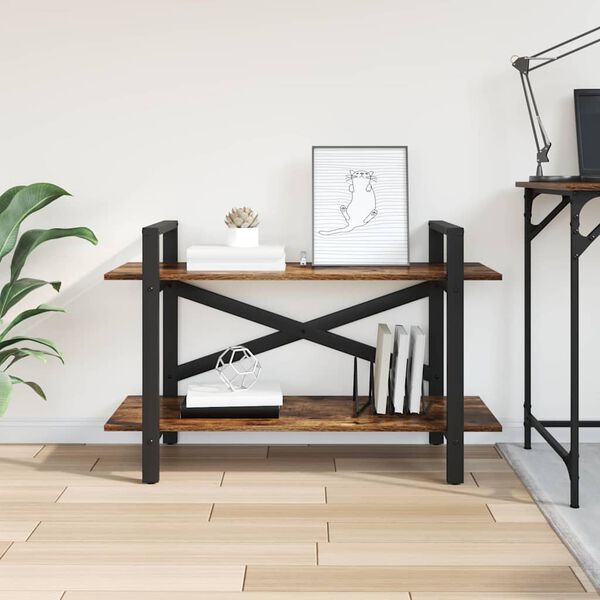 vidaXL Libreria Rovere fum&eacute; 100 x 33,5 x 64 cm Legno multistrato