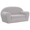 vidaXL Divano Letto Bambini a 2 Posti Grigio Chiaro in Morbido Peluche