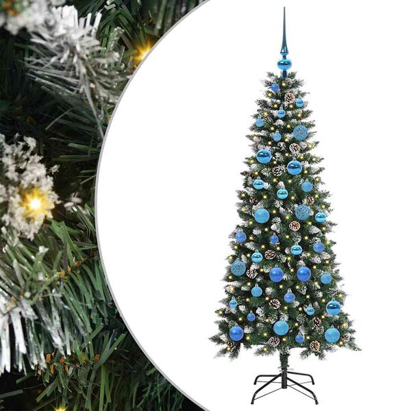 vidaXL Albero di Natale artificiale con 150 LED Verde 150 cm