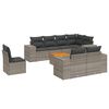 vidaXL Set Divano da Giardino 9 pz con Cuscini Grigio in Polyrattan