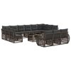 vidaXL Set Divano da Giardino 14 pz Grigio e Grigio Scuro polyrattan