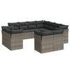 vidaXL Set Divani da Giardino 11 pz con Cuscini in Polyrattan Grigio