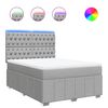 vidaXL Giroletto a Molle con Materasso Grigio Chiaro 160x200cm Tessuto