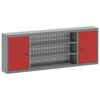 vidaXL Mobile per attrezzi con blocco Rosso e Grigio 150 x 20 x 55 cm