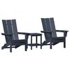 vidaXL Sedia da Giardino 3 pcs Navy 80.5 x 74.5 x 92 cm Polietilene