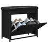 vidaXL Panca Porta Scarpe con Cassetto Ribaltabile Nera 62x32x56 cm