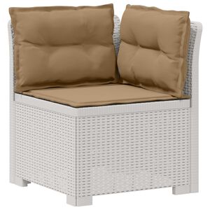 vidaXL Divano da Giardino a 1 Posto con Cuscini Aspetto Rattan PP