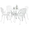 vidaXL Set da Pranzo per Giardino 5 pcs Bianco Alluminio