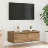 vidaXL Mobile Porta TV con Luci LED Rovere Artigianale 75x35,5x25 cm