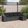 vidaXL Set Divani da Giardino 5 pz con Cuscini in Polyrattan Nero