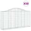 vidaXL Cesti Gabbioni ad Arco 50 pz 200x30x100/120 cm Ferro Zincato