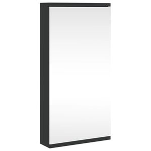 vidaXL Armadietto Angolare con Specchio da Bagno Nero 30x24x60 cm