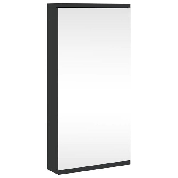 vidaXL Armadietto Angolare con Specchio da Bagno Nero 30x24x60 cm