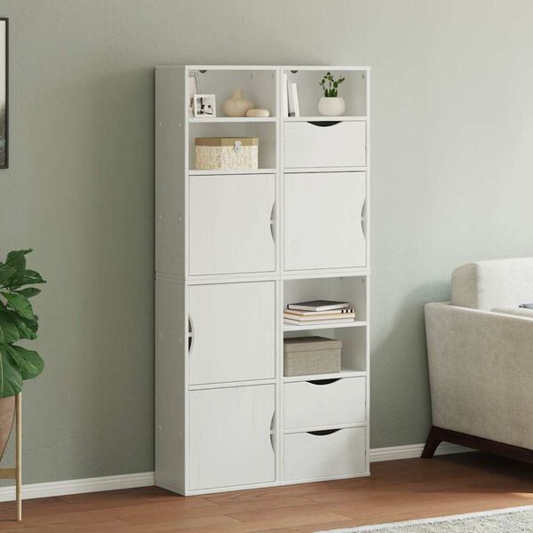 vidaXL Armadietti Laterali 4 pz ODDA Bianco 40x24x79 cm Legno di Pino