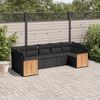 vidaXL Set Divani da Giardino con Cuscini 7pz Nero Polyrattan