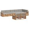 vidaXL Set di divani da esterno 8 pcs Grigio Naturale e Chiaro