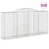 vidaXL Cesti Gabbioni ad Arco 20 pz 300x50x140/160 cm Ferro Zincato