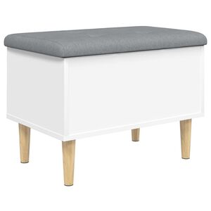 vidaXL Panca Portaoggetti Bianca 62x42x46 cm in Legno Multistrato