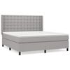 vidaXL Giroletto a Molle con Materasso Grigio Chiaro160x200 cm Tessuto