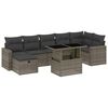 vidaXL Set Divano da Giardino 8 pz con Cuscini Grigio in Polyrattan