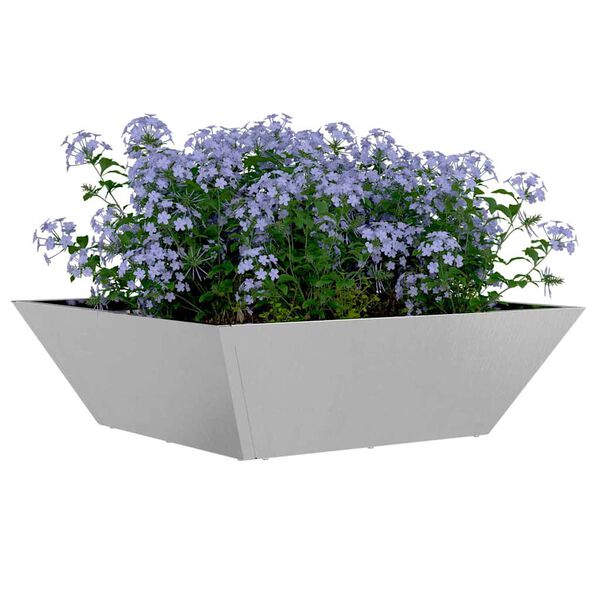 vidaXL Vaso da giardino Argento 50 x 50 x 15 cm Acciaio inossidabile