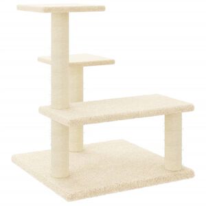 vidaXL Albero per Gatti con Tiragraffi in Sisal Crema 61 cm