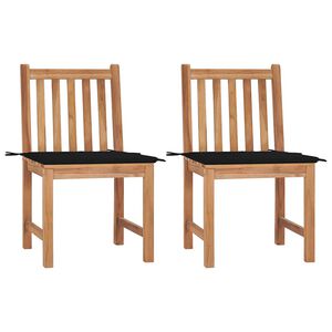 vidaXL Sedie da Giardino 2 pz con Cuscini in Legno Massello di Teak