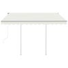 vidaXL Tenda da Sole Retrattile Automatica con Pali 3x2,5 m Crema