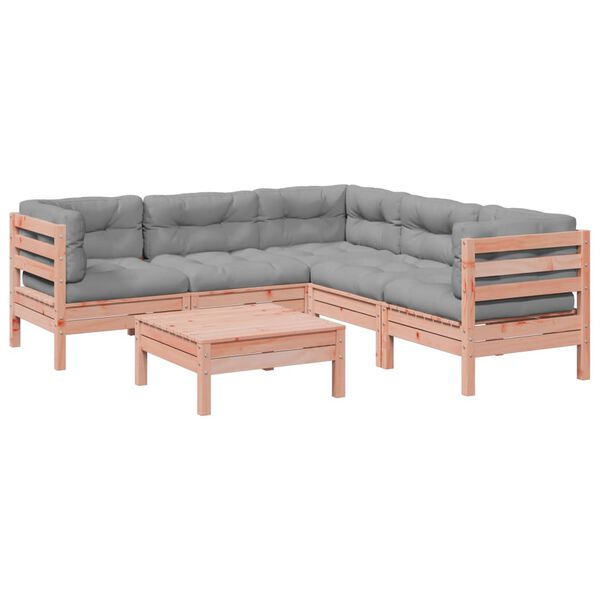 vidaXL Set Divani Giardino 6 pz Cuscini Legno Massello Abete Douglas