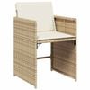 vidaXL Set da Pranzo da Giardino 15 pz con Cuscini Beige in Polyrattan