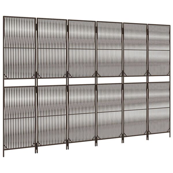 vidaXL Divisorio per Ambienti a 6 Pannelli Marrone in Polyrattan