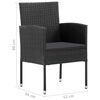 vidaXL Set da Pranzo da Giardino 7 pz in Polyrattan Nero