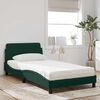 vidaXL Letto con Materasso Dover Verde Scuro 100x200 cm in Velluto