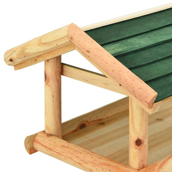 vidaXL Mangiatoia Uccelli con Supporto 37x28x100 cm in Legno Abete