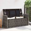 vidaXL Panchina con contenitore Nero Lavato 110 x 40 x 50 cm Rattan