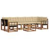 vidaXL Set di divani da esterno 8 pz Naturale e Beige