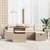 vidaXL Set Divano da Giardino con cuscino 6 pcs Beige polyrattan