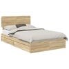 vidaXL Letto con Contenitore con cassetto Rovere Sonoma 135 x 190 cm