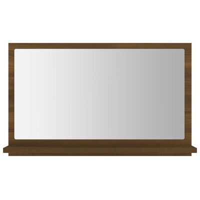 vidaXL Specchio da Bagno Rovere Marrone 60x10,5x37cm Legno Multistrato