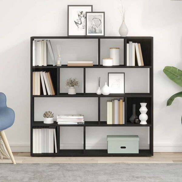 vidaXL Libreria/Divisorio Rovere Nero 105x24x102 cm