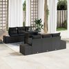 vidaXL Set di divani con cuscino 7 pcs Nero polyrattan