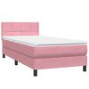 vidaXL Letto a Molle con Materasso e LED Rosa 100x220 cm in Velluto