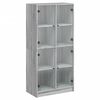 vidaXL Credenza con Ante Grigio Sonoma 68x37x142 cm Legno Multistrato