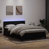 vidaXL Letto a Molle con Materasso e LED Nero 160x210 cm in Velluto
