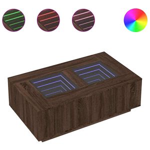 vidaXL Tavolino Salotto con LED Infinity Rovere Marrone 116x69x40 cm