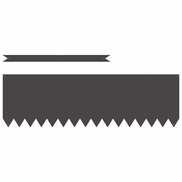 vidaXL Bordura per Prato 20 pcs Nero 100 x 0.05 x 20 cm