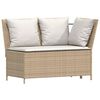 vidaXL Set Divano da Giardino 5 pz con Cuscini Beige in Polyrattan