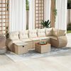 vidaXL Set Divano da Giardino 8 pz con Cuscini Beige in Polyrattan